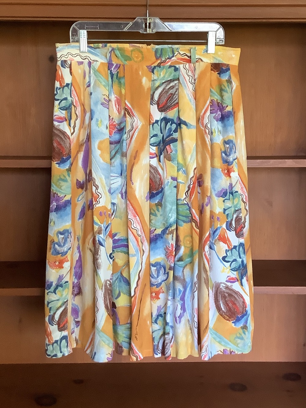 Vintage 80s St Michael Floral Midi Skirt Made in West Germany Size 14